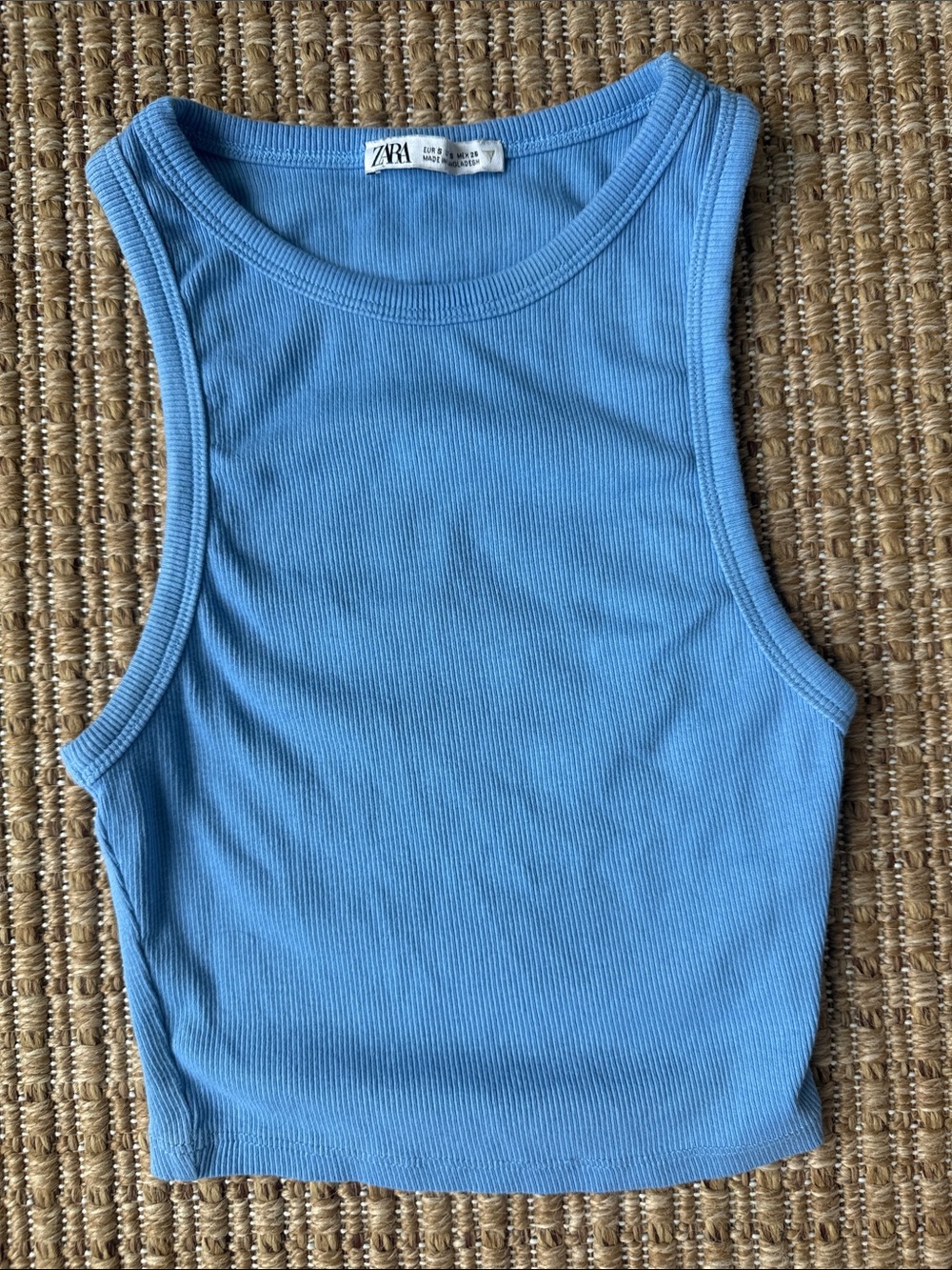 ZARA Light Blue Ribbed Tank